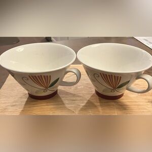Arabia Finland Harlekin Floral Patterned Ceramic Cups 1988-1997